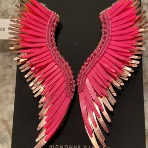 Mignonne Gavigan Pink and Gold Wing Earrings